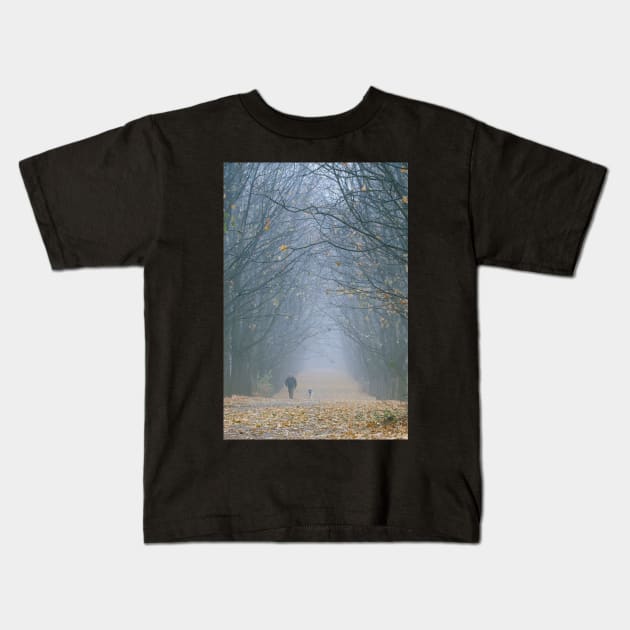 Walking in the mist Kids T-Shirt by a-photo